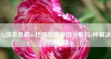 LG洗衣机故障代码CD是什么意思？如何解决？