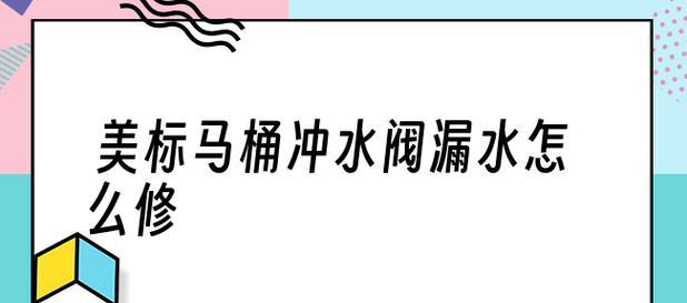 美标马桶漏水怎么办？维修指南帮你分析各部位漏水原因！